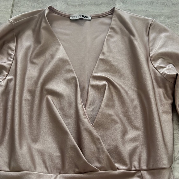 Blush color Long Sleeve dress - Picture 2 of 2